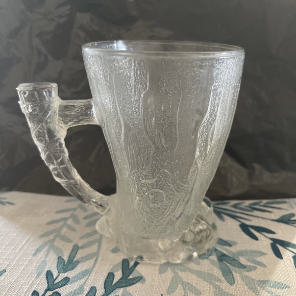 Vintage McDonalds Mug Cup Flintstones Mammoth Frosted Glass‎ RocDonalds 1993 - Picture 2 of 4